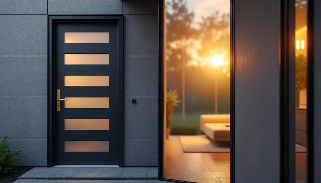 découvrez notre porte d’entrée isolante qui réduit vos pertes énergétiques jusqu’à 20 %, améliore le confort de votre maison et diminue vos factures de chauffage.