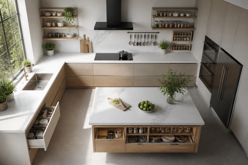 découvrez des astuces ingénieuses pour optimiser chaque recoin de votre cuisine et maximiser votre espace de rangement avec efficacité et style.